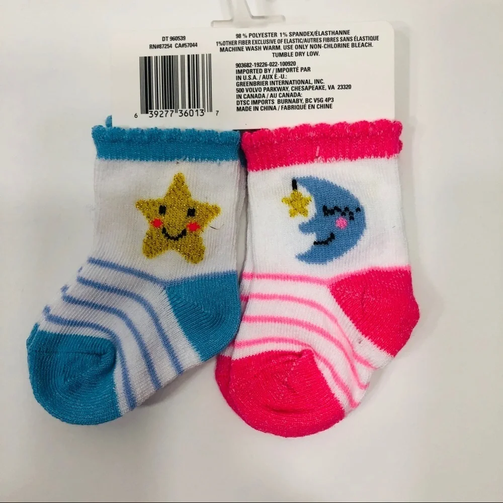 “Angel of Mine” Two Pair Baby Socks